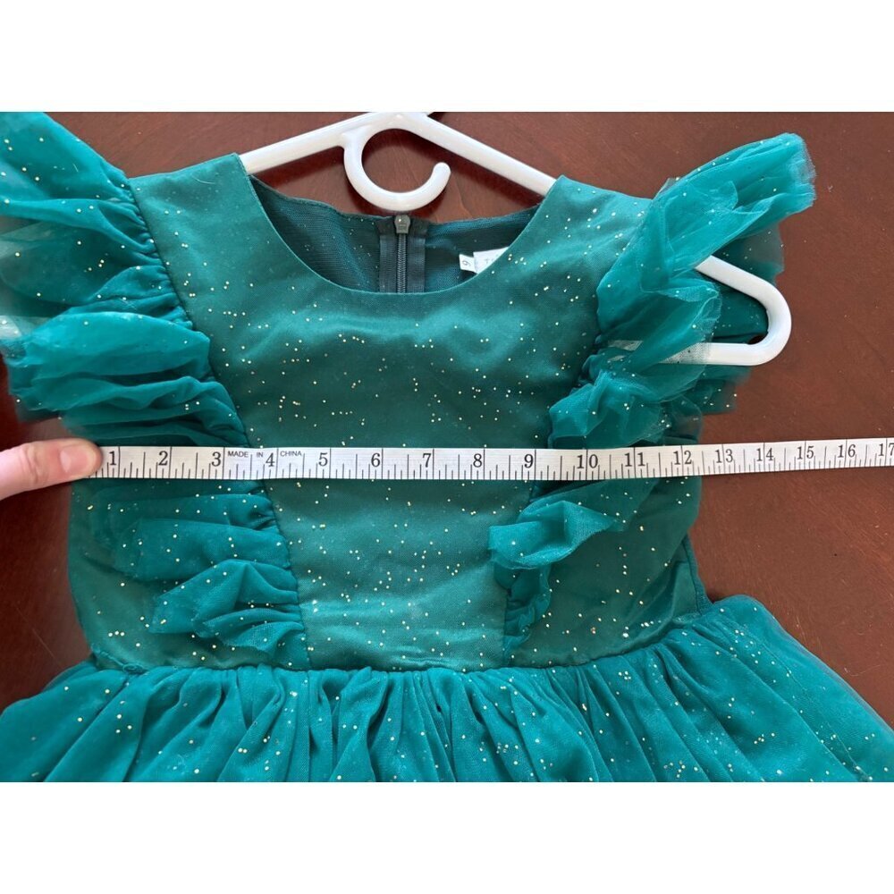 Trish Scully Girls Green Glitter Emerald Party Holiday Photoshoot Dress Size 6 - Picture 8 of 12